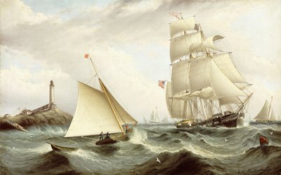 Recogiendo al piloto-Isla de Shoals, New Hampshire de James E. Buttersworth