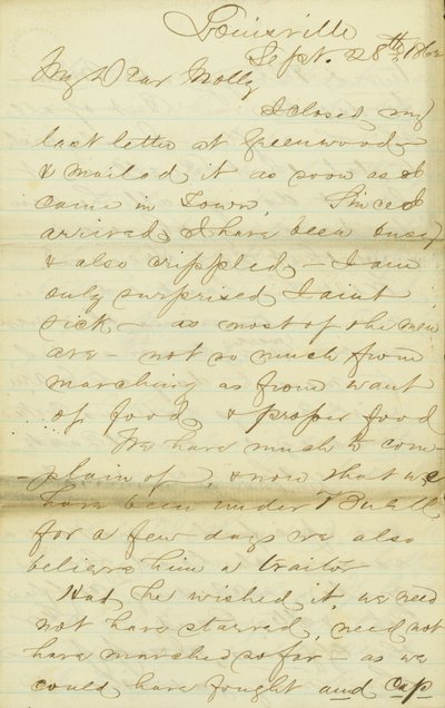 Carta de James E. Love, Louisville, a Molly, 28-30 de septiembre de 1862 de James Edwin Love