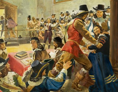 Arresto del Presidente de la Cámara de los Comunes (gouache sobre papel0 de James Edwin McConnell