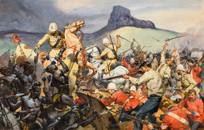 Bóers y nativos (gouache sobre papel) de James Edwin McConnell