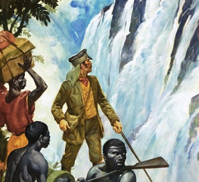David Livingstone descubre las cataratas Victoria de James Edwin McConnell