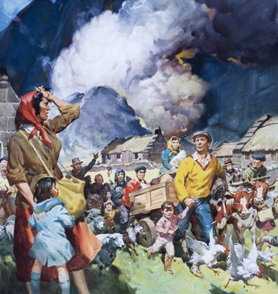 Familias que salen de una catástrofe natural de James Edwin McConnell