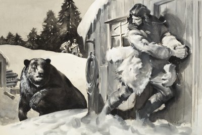 Oso pardo (gouache sobre papel) de James Edwin McConnell