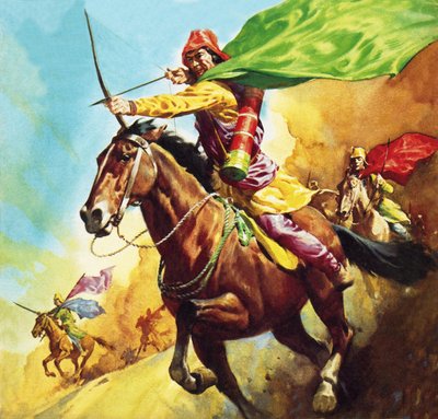 Guerrero parto en la batalla de Carrhae en el 53 a.C. de James Edwin McConnell