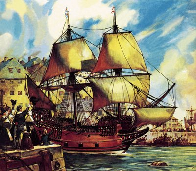 El Mayflower sale de Plymouth de James Edwin McConnell