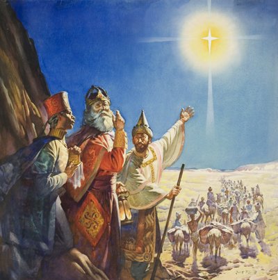 Los Reyes Magos (gouache sobre papel) de James Edwin McConnell