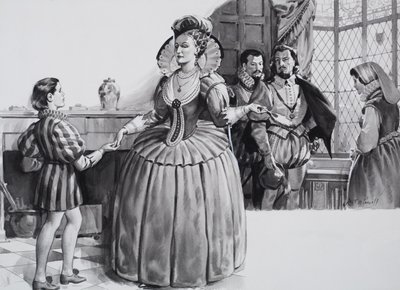 El joven Francis Bacon y la reina Isabel I (gouache sobre papel) de James Edwin McConnell