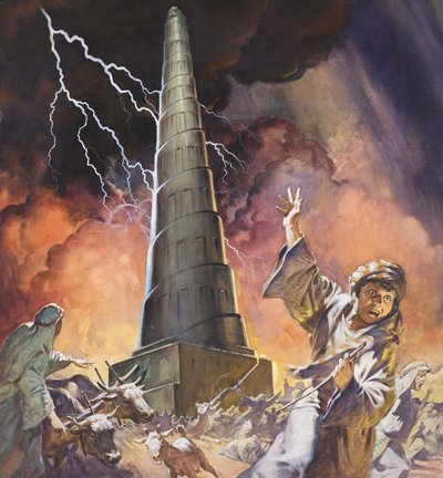 Torre de Babel (gouache sobre papel) de James Edwin McConnell