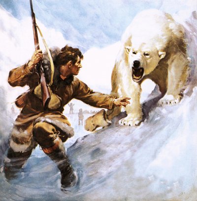 Vilhjalmar Stefansson atacado por un oso polar de James Edwin McConnell