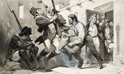 William Scoresby se fuga de la cárcel española (gouache sobre papel) de James Edwin McConnell