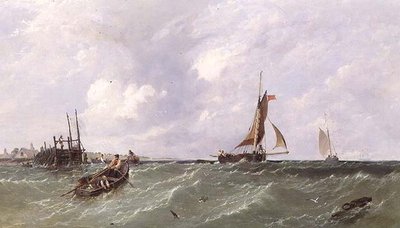 Pescadores colocando trampas para langostas de James Edwin Meadows