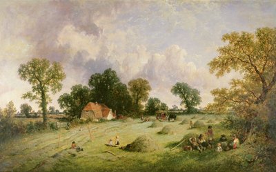Haciendo heno en Hampshire de James Edwin Meadows