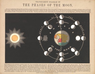 Diagrama transparente de las fases de la luna de James & Emslie John (1813 75) Reynolds