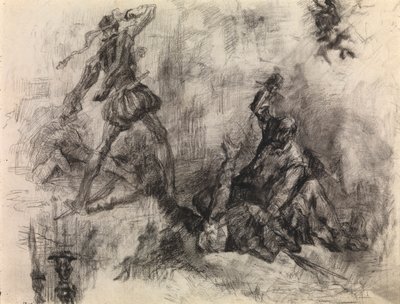 Don Quijote (lápiz de color y tiza negra sobre papel) de James Ensor