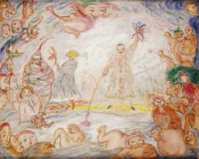 Evolución entre el cielo y el mar, c. 1935 (óleo sobre lienzo) de James Ensor