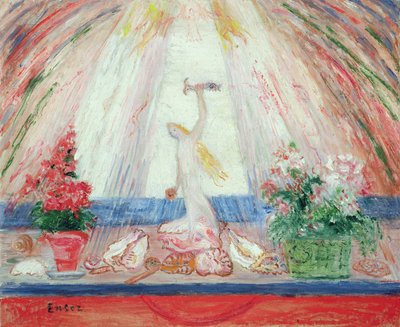 Fleurs de la Terre, Flore de la mer sous un rire de lumiere" (óleo sobre lienzo) de James Ensor
