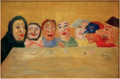 Máscaras jugando a las cartas de James Sidney Ensor