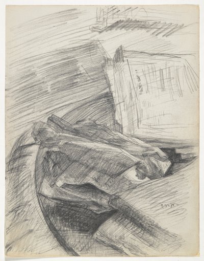 Papeles y libros dispuestos sobre una mesa de James Ensor