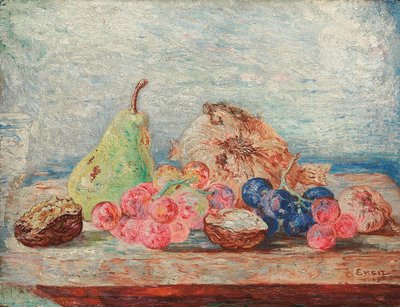 Peras, uvas, nueces; Poires, pasas, noix de James Ensor