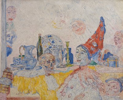 Pierrot esqueleto con toga amarilla de James Ensor