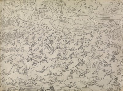 Los Mercenarios Disolutos (lápiz sobre papel) de James Ensor