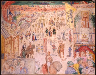 La Procesión de Santa Godelieve de Ghistelles; La Procession de Sainte Godelieve a Ghistelles de James Ensor