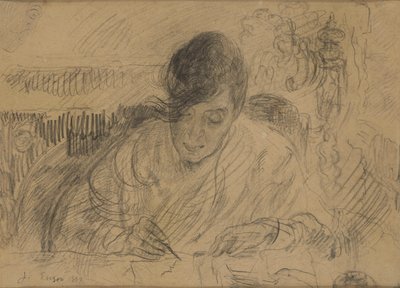 Mujer escribiendo una carta (hermana de Ensor) de James Ensor