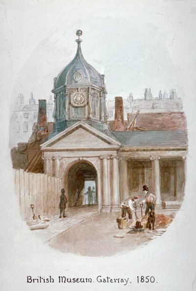 Entrada al antiguo Museo Británico Montague House, Bloomsbury, Londres, 1850 de James Findlay