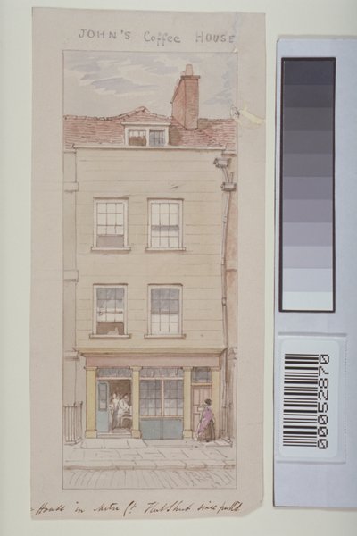 Vista de Mitre Court, Fleet Street, mostrando la Casa de Café de John, c.1850 de James Findlay