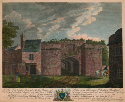 Vista de la puerta oeste en Newcastle upon Tyne, desde el oeste, c. 1780, 1905 de James Fittler
