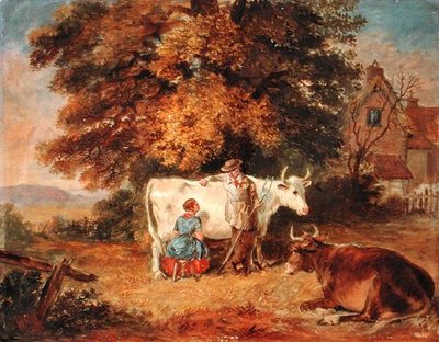 Escena rural con vacas de James Flewitt Mullock