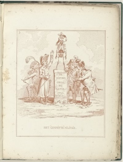Comité de Asuntos Militares, 1795 El Comité Militar (título sobre objeto) Hollandia Regenerata (título de la serie) de James Gillray (possibly)