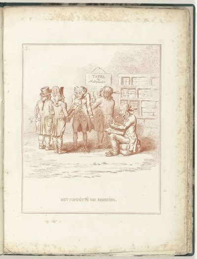 Comité de Cuentas, 1795 El Comité de Cuenta (título sobre objeto) Hollandia Regenerata (título de la serie) de James Gillray (possibly)