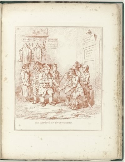 Comité de Emigrantes, 1795 El Comité de Emigrantes (título sobre objeto) Hollandia Regenerata (título de la serie) de James Gillray (possibly)