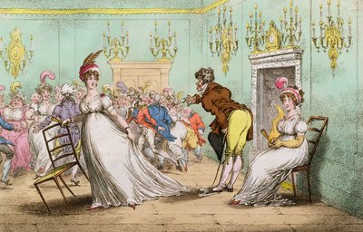 Una clara insinuación de no querer bailar, publicada por Hannah Humphrey en 1804 de James Gillray