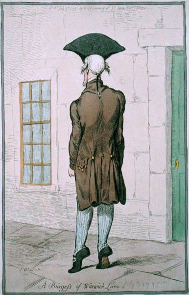 Un Burgués de Warwick Lane, publicado por Hannah Humphrey en 1795 de James Gillray