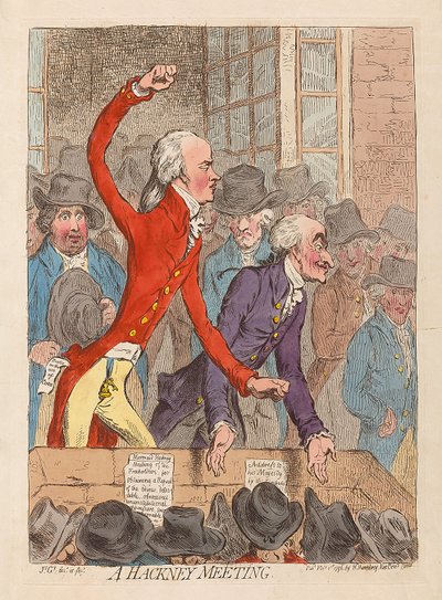 Una reunión de Hackney de James Gillray