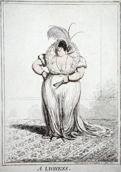 Una Leona, publicado por Hannah Humphrey en 1801 de James Gillray