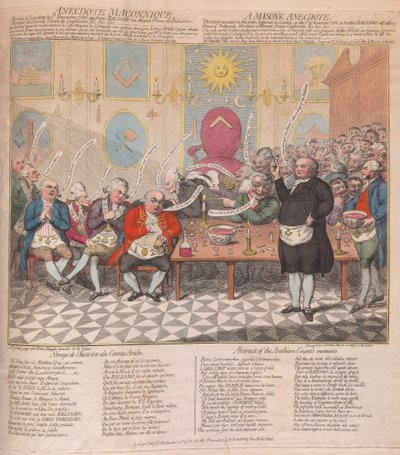 Una anécdota masónica, pub. 1786 de James Gillray