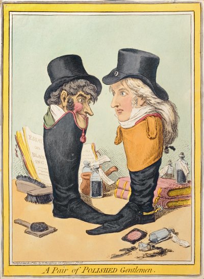 Un Par de Caballeros Pulidos, publicado por Hannah Humphrey en 1801 de James Gillray