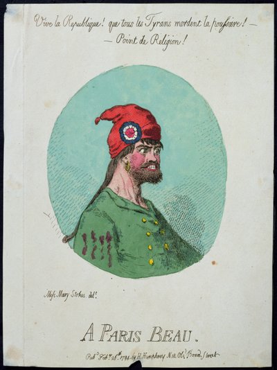 Un galán de París, publicado por Hannah Humphrey en 1794 de James Gillray