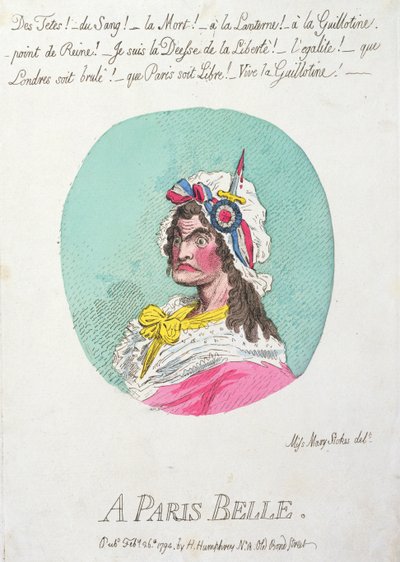 Una bella parisina, publicada por Hannah Humphrey en 1794 de James Gillray