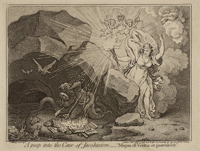 Una Mirada en la Cueva del Jacobinismo, o Magna est Veritas et praevalebit, 1798 de James Gillray