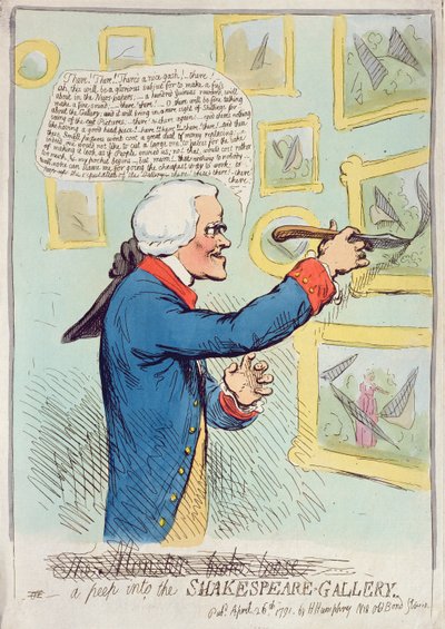 Una Mirada a la Galería Shakespeare, publicado por Hannah Humphrey en 1791 de James Gillray