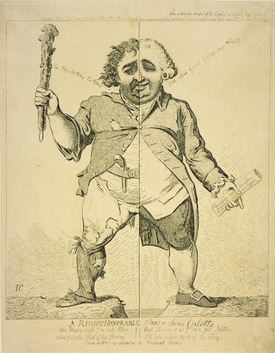 Un honorable alias un Sans Coulotte, publicado por S.Fores, 1802 de James Gillray