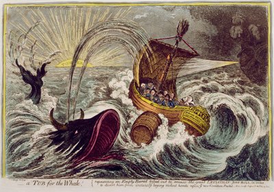 ¡Una tina para la ballena! publicado por Hannah Humphrey en 1806 de James Gillray