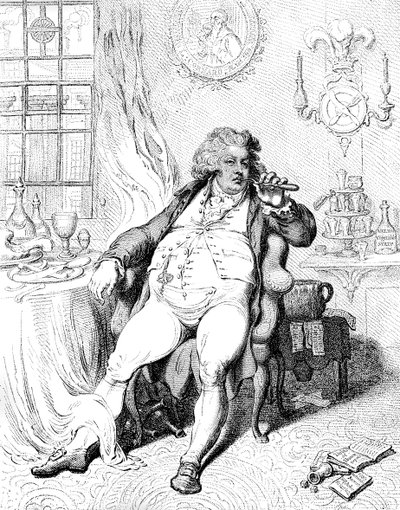 Un voluptuoso bajo los horrores de la digestión, 1792 de James Gillray