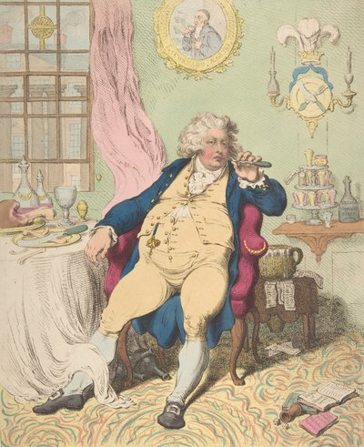 Un voluptuario bajo los horrores de la digestión, 2 de julio de 1792 de James Gillray