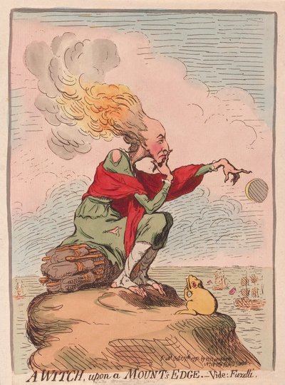 Una bruja en el borde de una montaña; vide; Fuzelli de James Gillray