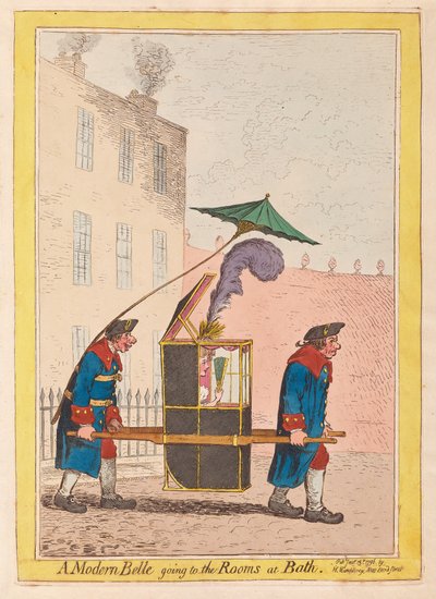 Una bella moderna yendo a las salas en Bath de James Gillray